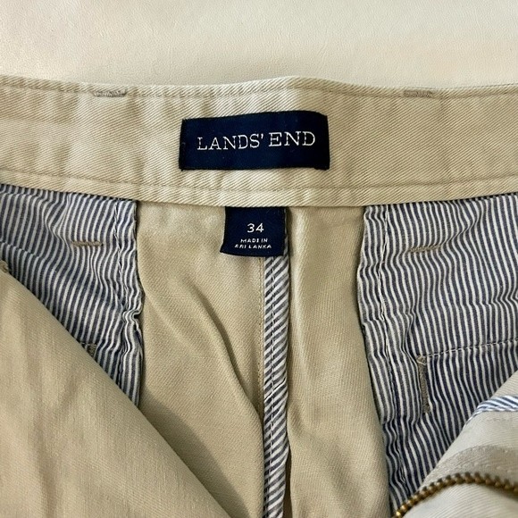 Lands End Men’s size 34” khaki flat front shorts - Picture 3 of 5